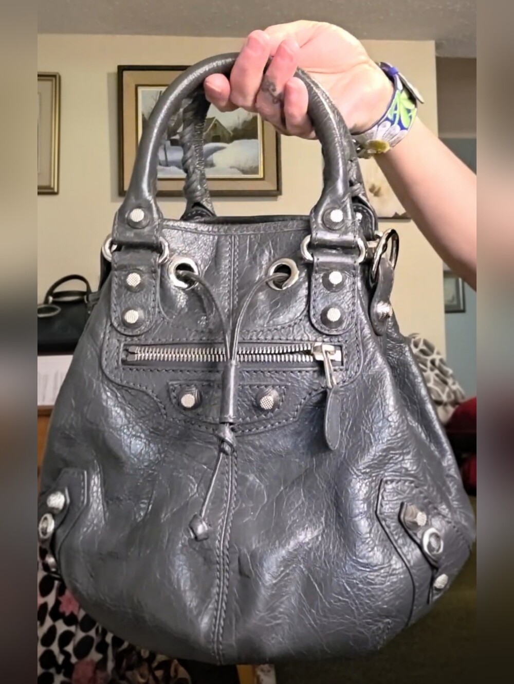 Balenciaga Motocross Giant 12 Mini Pompon Bag